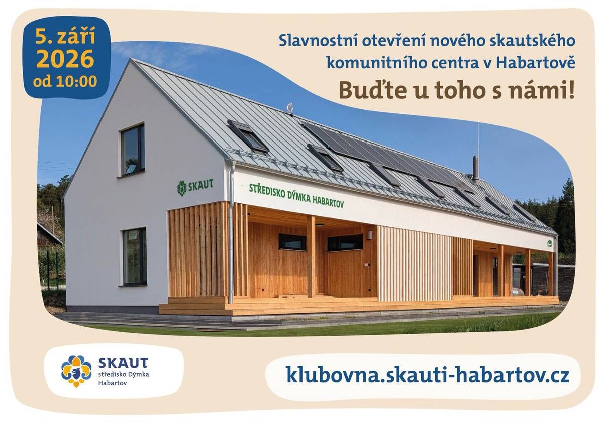 Skautské středisko Džmka Habartov zve na slavnostní otevření nového skautského komuitního centra v Habartově.