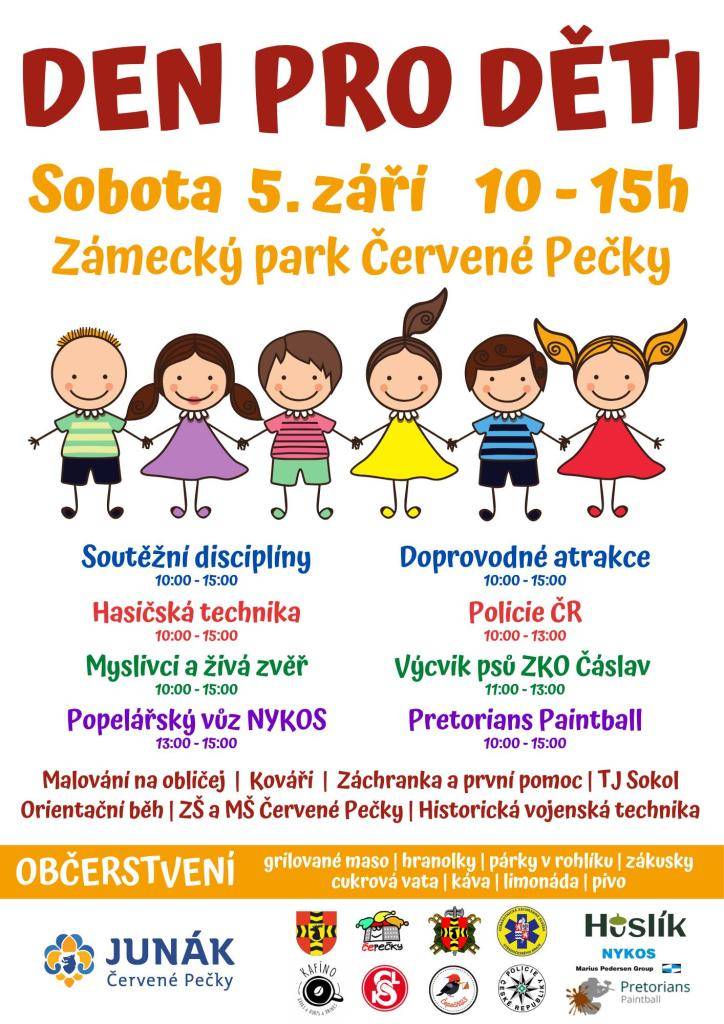 V sobotu 5. září 2026 pořádá středisko Junáka s partnery velký den pro děti k přivítání nového školního roku. Od 10 do 15 hodin budou v zámeckém parku připraveny zábavné soutěžní disciplíny, sportovní atrakce a nejrůznější doprovodné a edukační programy. Srdečně zveme všechny děti i rodiče.