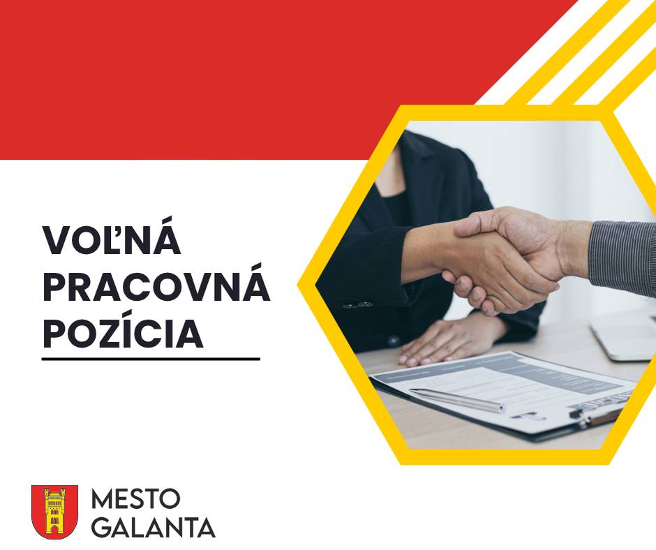 Mesto Galanta vyhlasuje výberové konanie na obsadenie pracovnej pozície:    Samostatný odborný referent  Oddelenia právneho a verejného obstarávania
