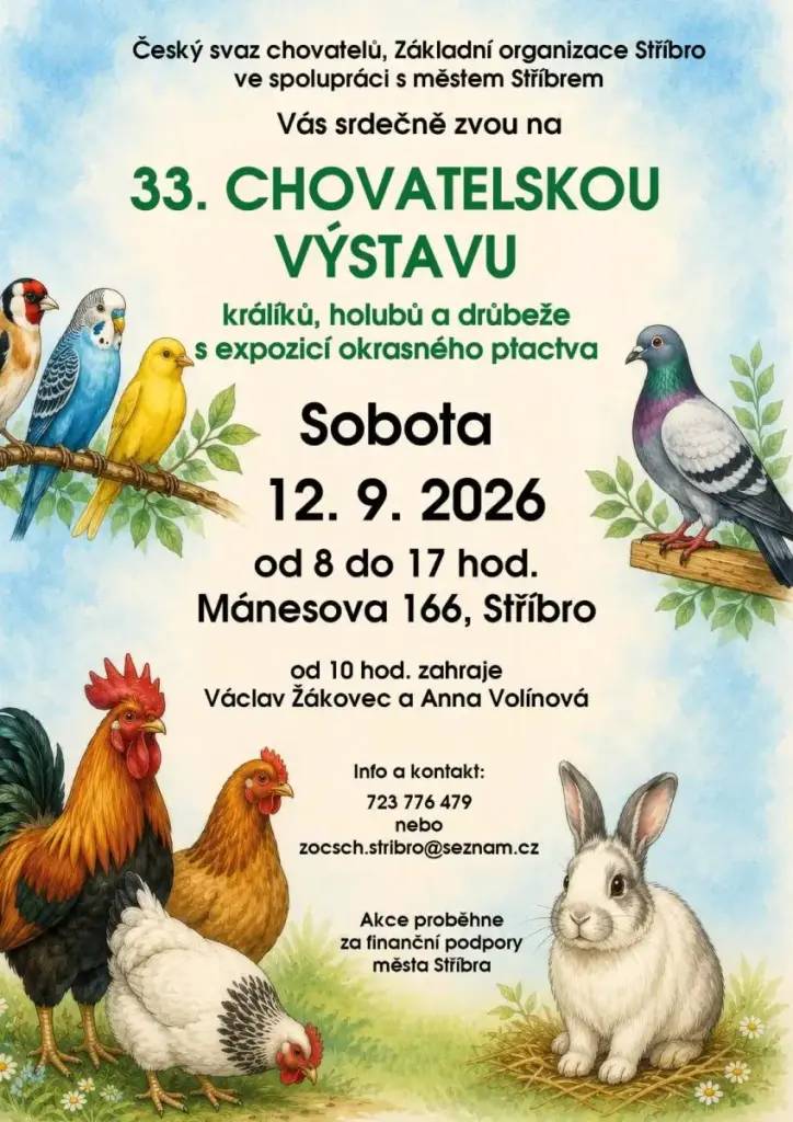 králíků, holubů a drůbeže s expozicí okrasného ptactva