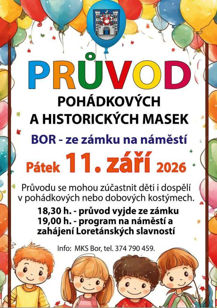 Průvod pohádkových a historických masek