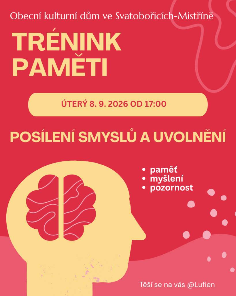 Chcete mít bystřejší mysl, lepší soustředění a silnější paměť? Přijďte si vyzkoušet zábavný a praktický trénink paměti!