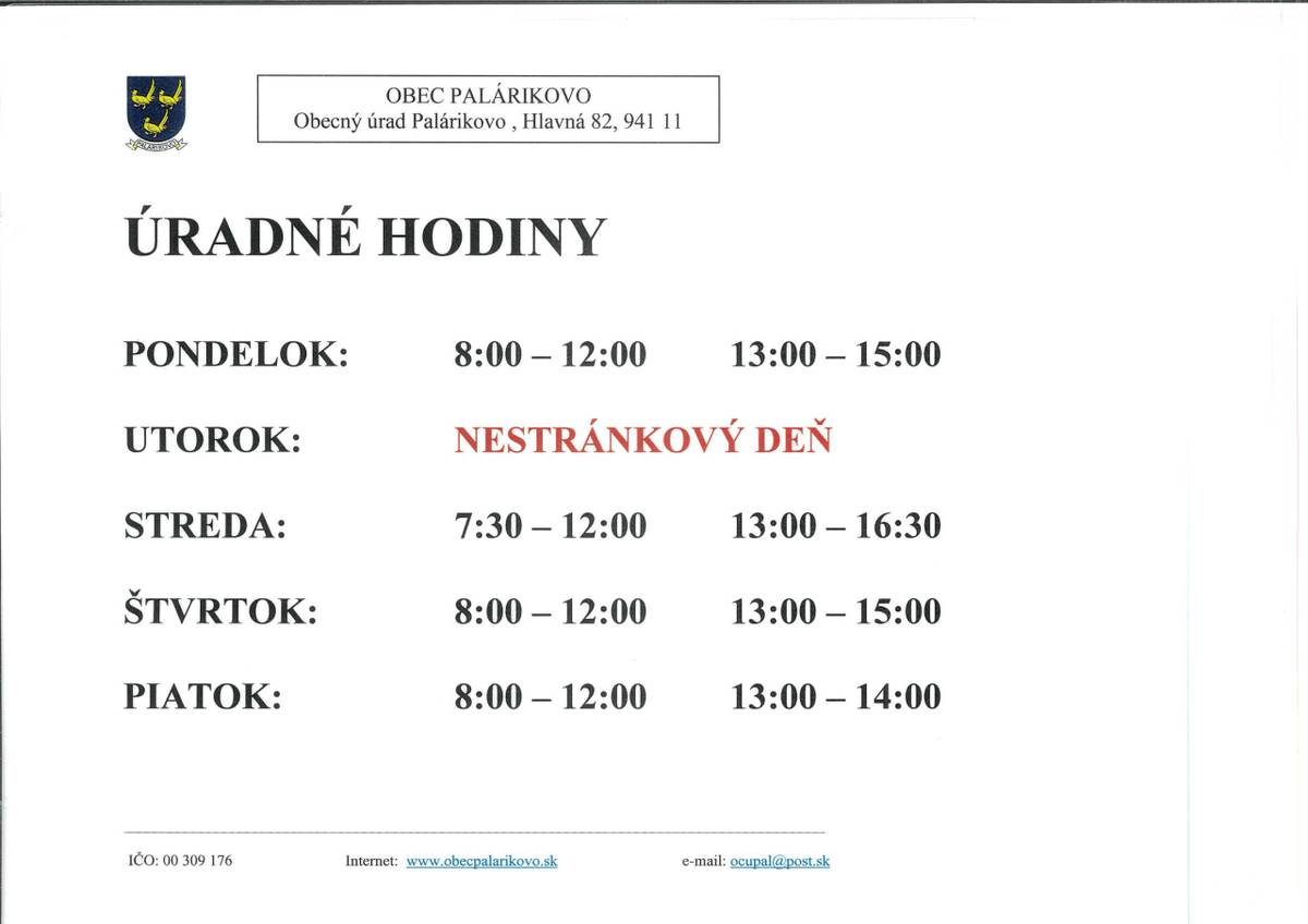 Od 1.9. 2026 budú úradné hodiny na obecnom úrade v štandardnom režime.