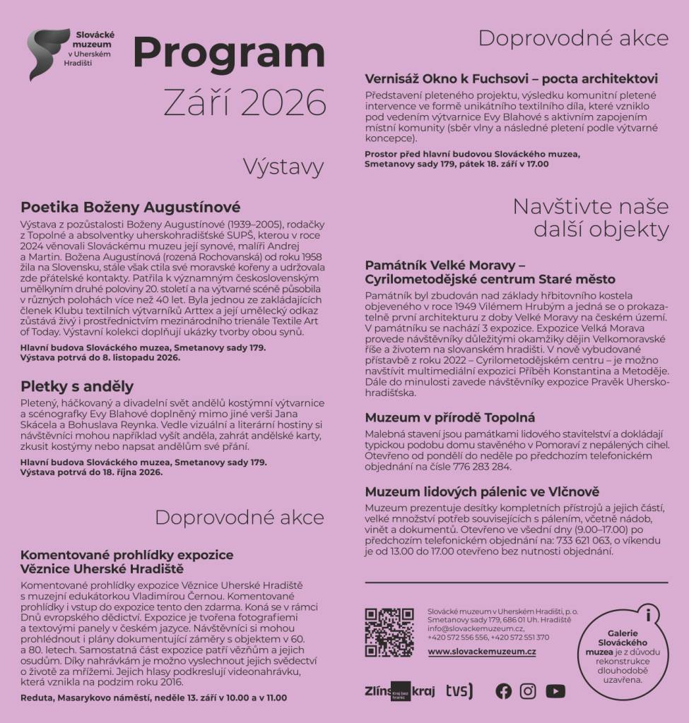 Program naleznete v příloze plus plakát k interaktivní výstavě Pletky s anděly.