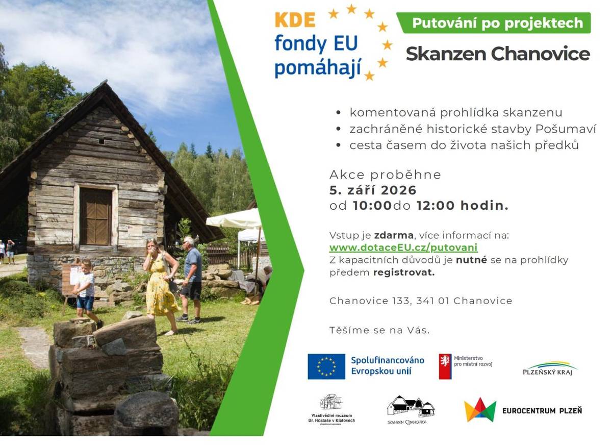 Během komentované prohlídky se projdete mezi roubenými chalupami a hospodářskými stavbami, poznáte tradiční řemesla i příběhy obyvatel Pošumaví. Také díky fondům EU se zde podařilo obnovit historické stavby a vybudovat nové expozice.
