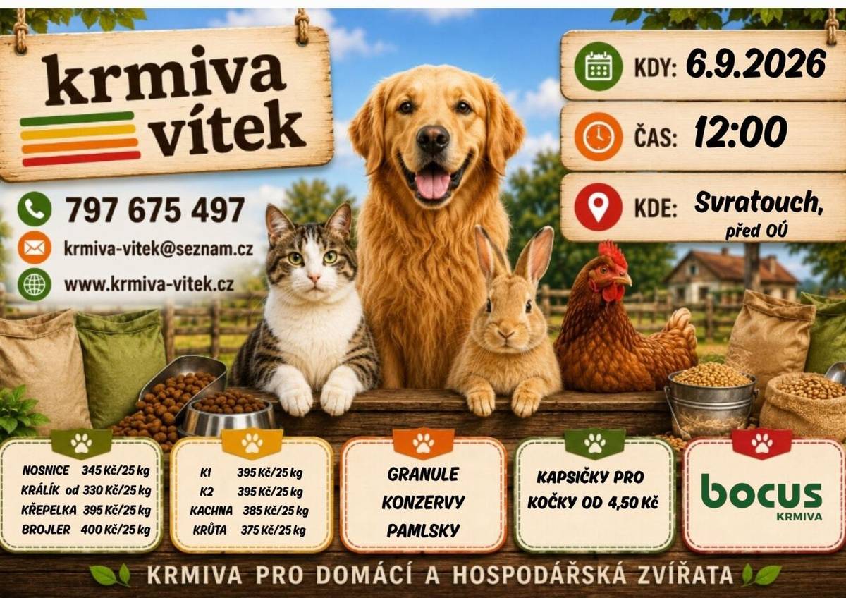 Prodej proběhne v neděli 6.9. ve 12:00 před OÚ.