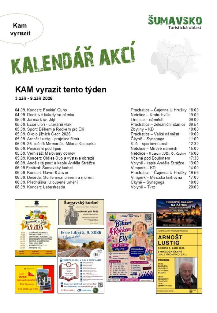 Kalendář akcí pro 36. týden 2026