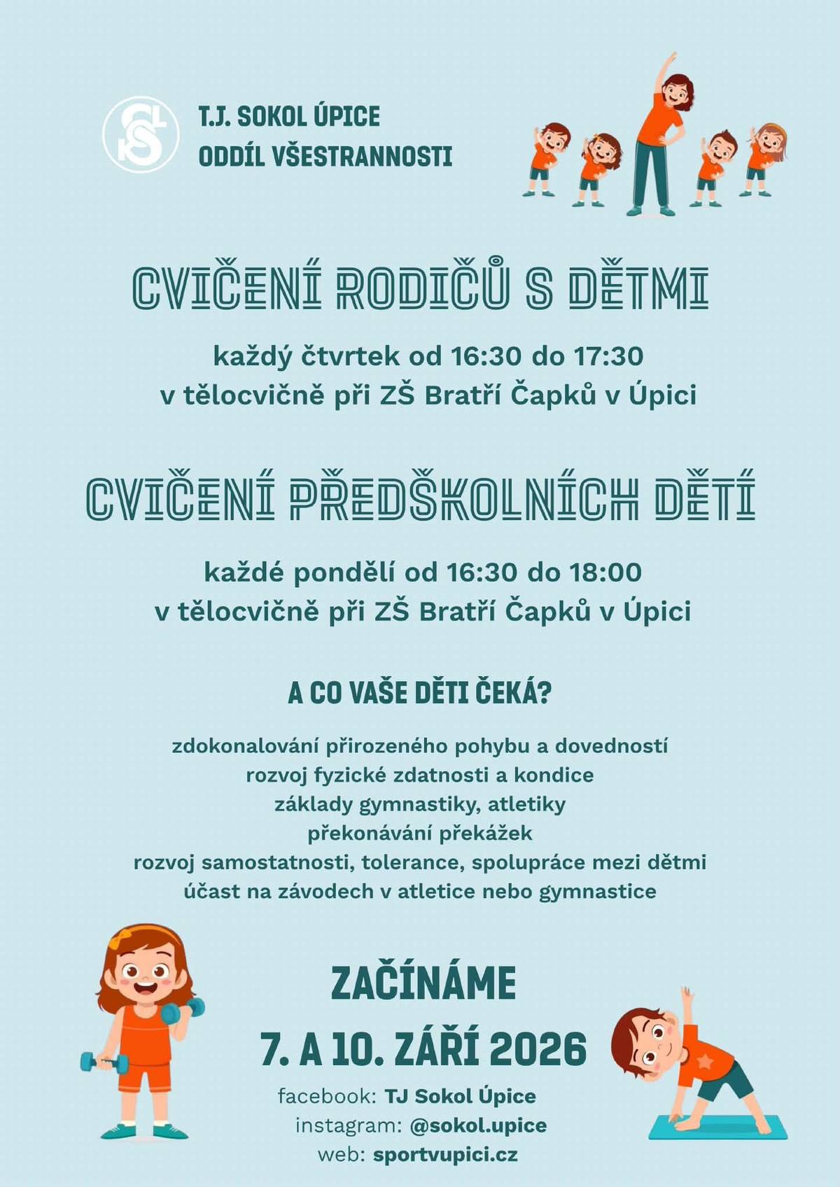 Začátek od 7. a 10.9. 2026.