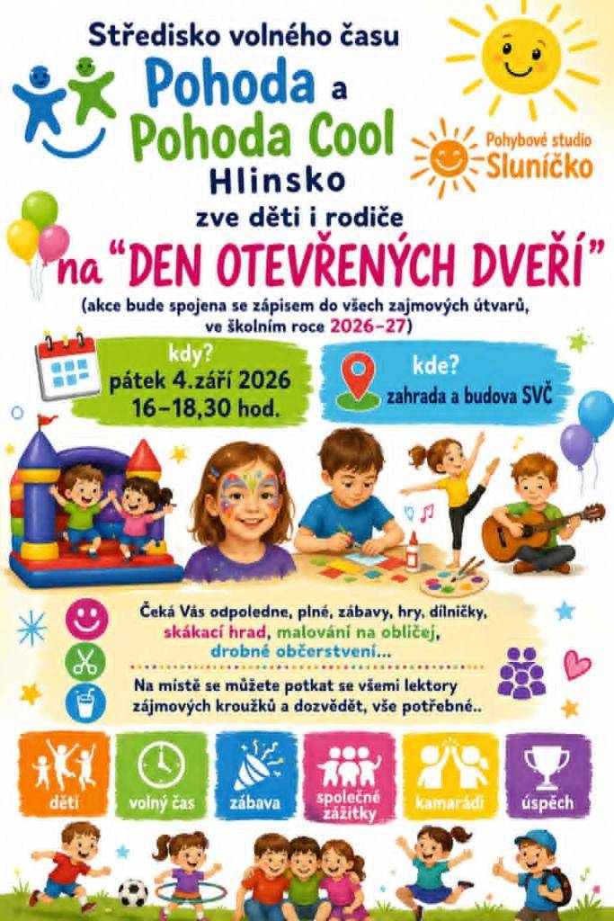 Přijďte si užít odpoledne plné zábavy v pátek 4.9.2026.