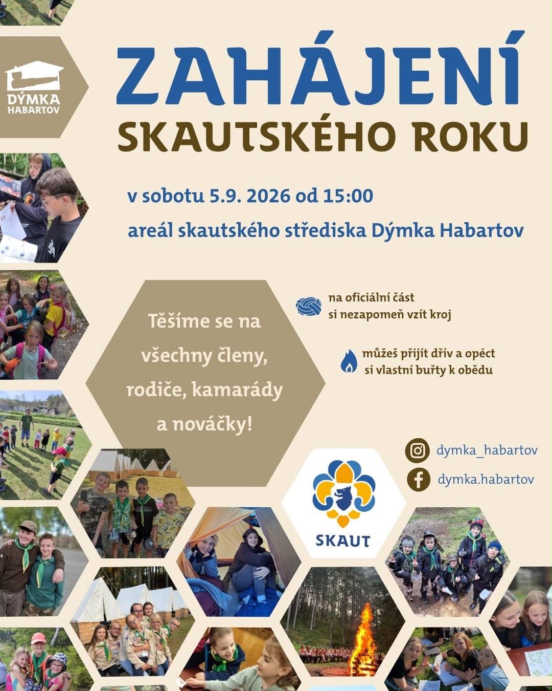 Skautské středisko Dýmka Habartov zve na zahájení skautského roku.