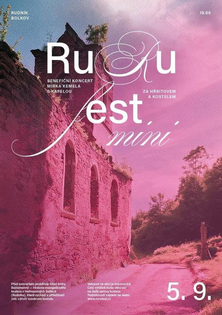 Srdečně vás zveme na 3. ročník RuRu Festu, který se letos uskuteční v komornější podobě jako RuRu fest mini.