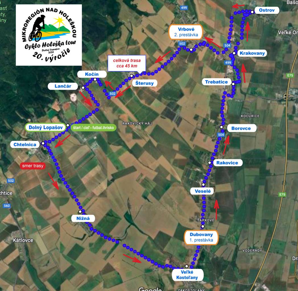 Jubilejný 20. ročník "Cyklo Holeška tour 2026", v sobotau 5/9/2026, štart / cieľ - futbalové ihrisko Dolný Lopašov!