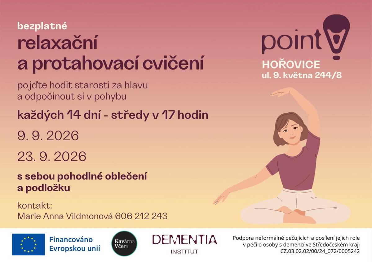 Bezplatné relaxační a protahovací cvičení.