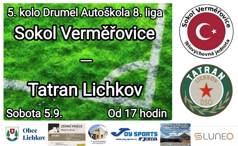K pátému utkání zajíždí Tatran na hřiště Sokolu Verměřovice. Soupeř v posledních dvou utkáních utrpěl vysoké porážky, ale v domácím prostředí dokáže být vždy nepříjemný. Lichkov bude chtít navázat nejenom na výsledek, ale zejména na kompaktní týmový výkon, který bude znamenat bodový zisk.