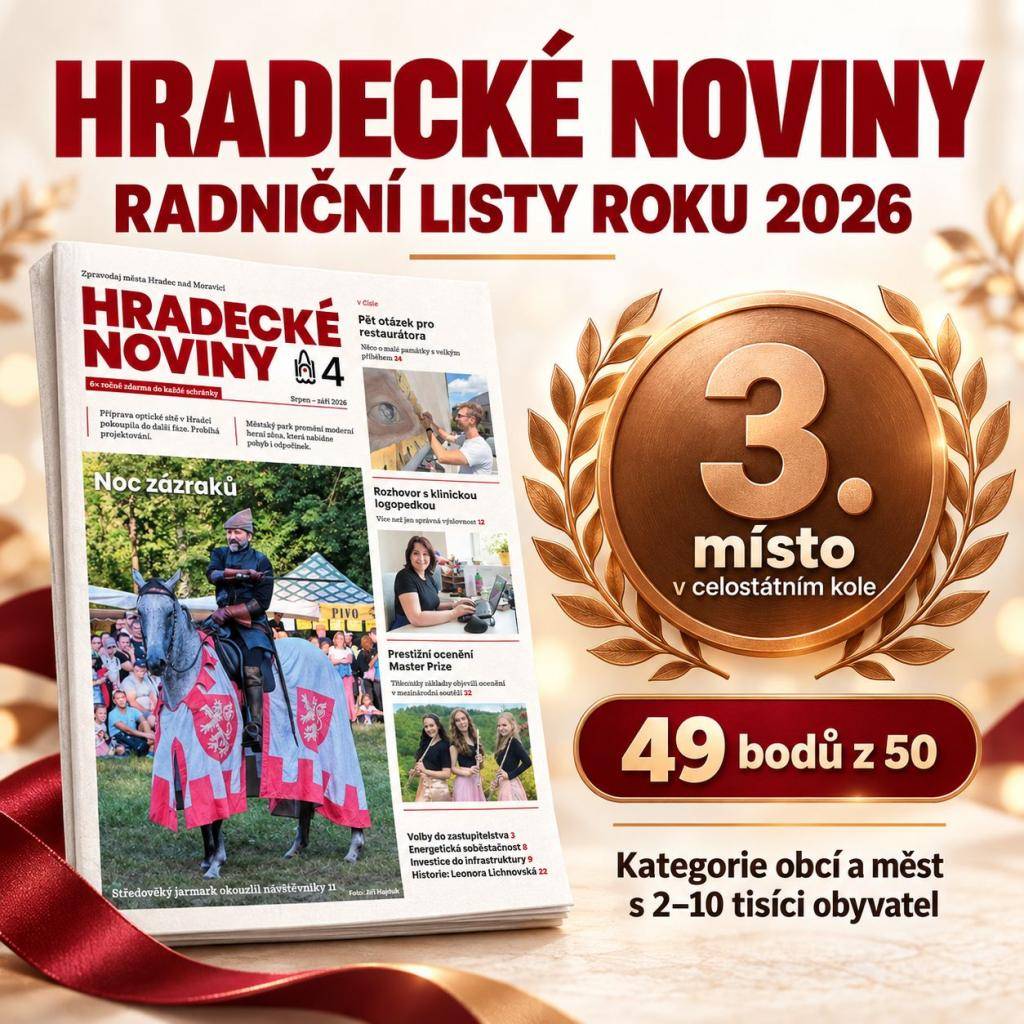 Zpravodaj Hradecké noviny, jehož vydavatelem je město Hradec nad Moravicí, získává opakovaně velmi dobrá hodnocení v největší české soutěži radničních zpravodajů, kterou každoročně vyhlašuje spolek Kvalikom.
